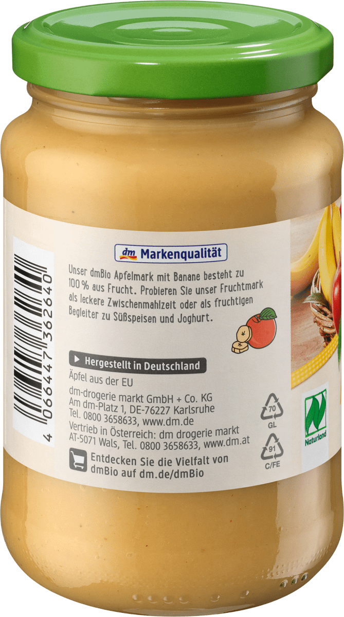 Fruchtmark Apfel mit Banane, 360 g