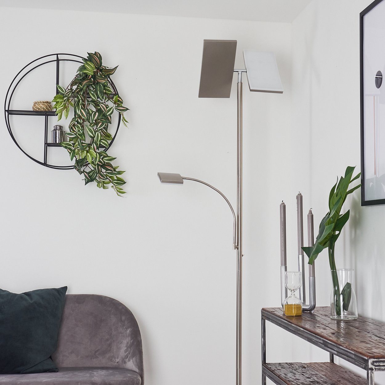 hofstein Stehlampe LED Steh Boden Leuchte RGB Farbwechsler Wohn Schlaf Raum Beleuchtung