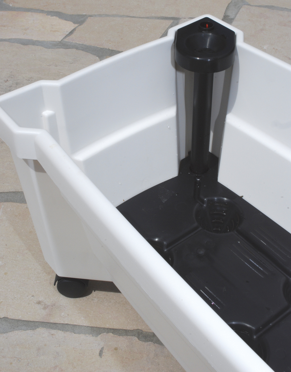 KHW KHW Calypso Pflanzkasten, weiß, auf Rollen mit Bewässerungssystem, modulares Spalier