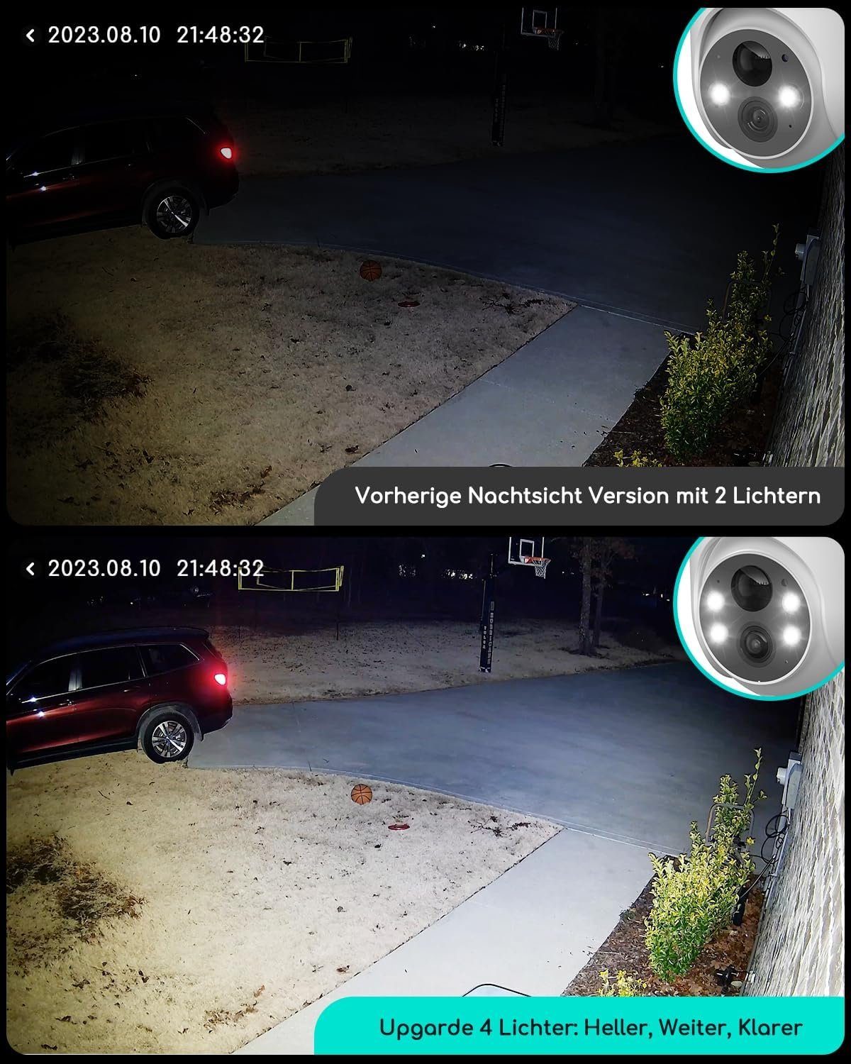 COOAU 2K 3MP Überwachungskamera Aussen Akku Kabellose WLAN IP Kamera Überwachungskamera (Außenbereich, Wald, Farm, Campingbus, Straße, 355°/90° Schwenkbar,Nachtsicht in Farbe, Personen-/Bewegungserkennung, Intelligente PIR-Erkennung-Fast keine Fehlal