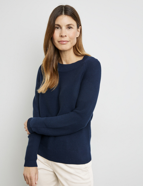 Pullover mit Raglanarm und Struktur-Strick