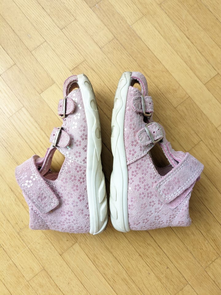 Richter Shoes Richter Leder Halbsandalen in Rosa mit Glitzer Blümchen günstig kaufen 24