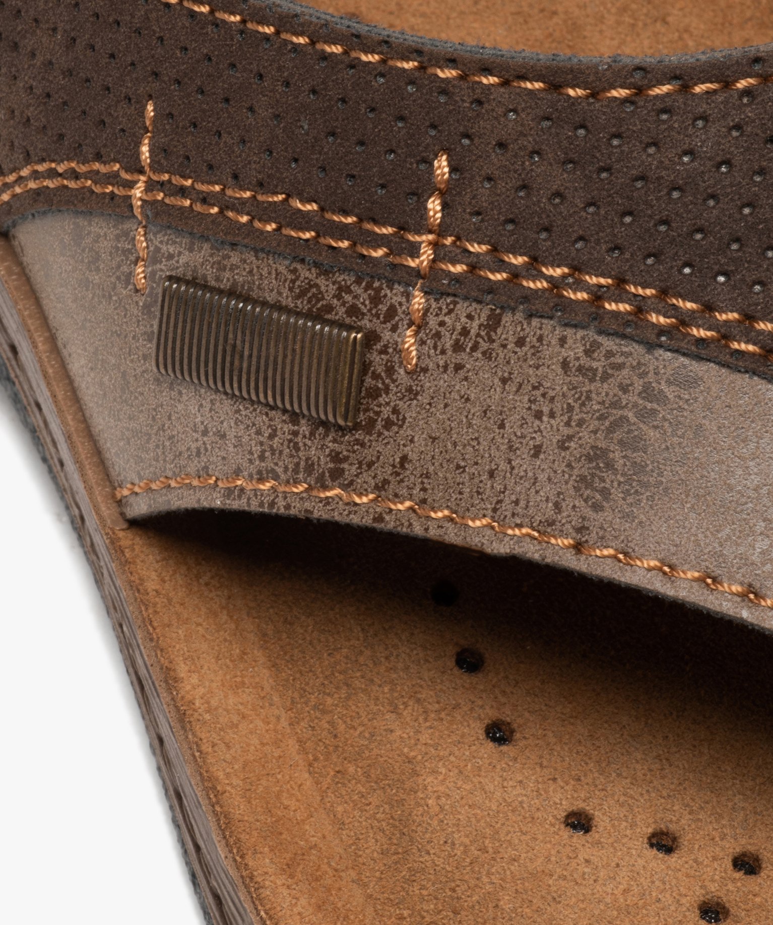 Tongs homme confort à semelle en cuir marron | GEMO