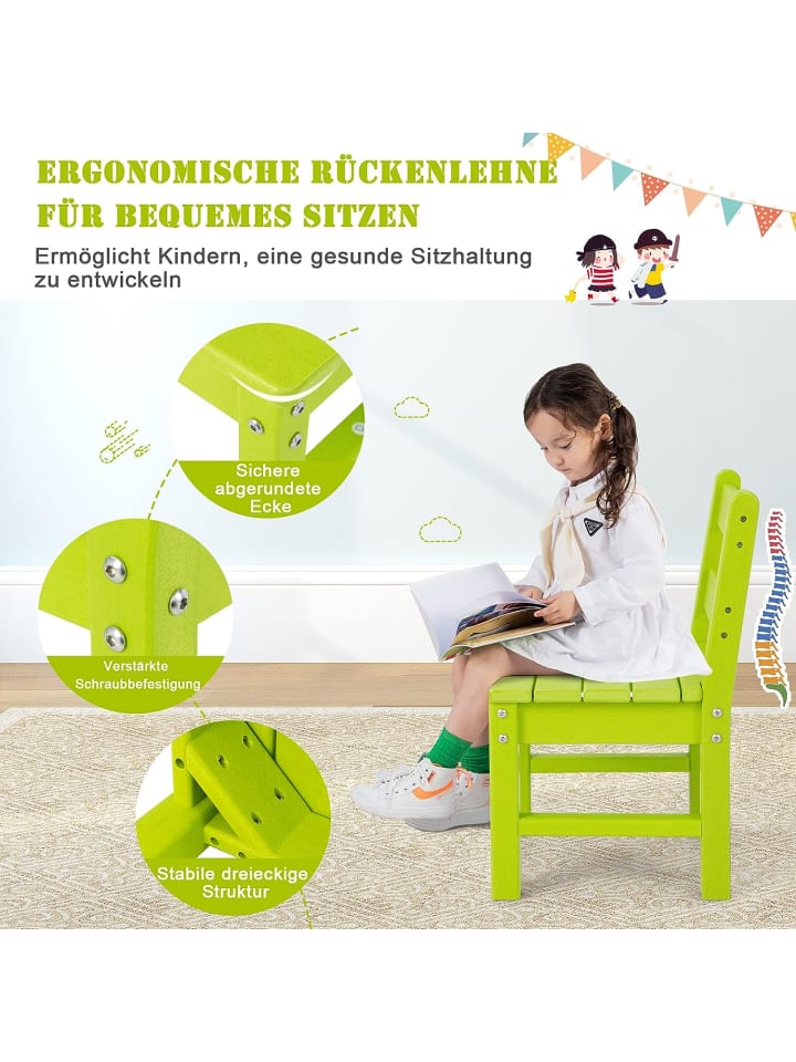 COSTWAY 2er Set Stühlen in Grün günstig kaufen 64 cm