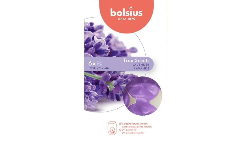 bolsius Wax Melts True Scents 6er Pack Lavendel Lavendel