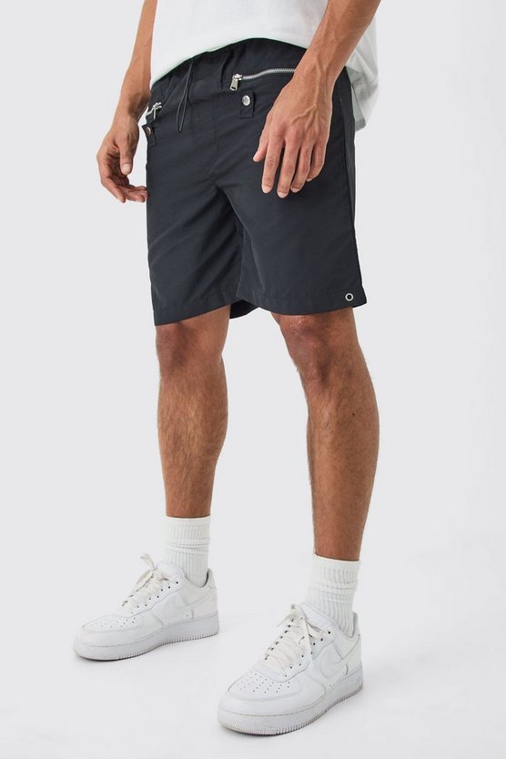 Lockere Shorts mit Reißverschluss-Detail