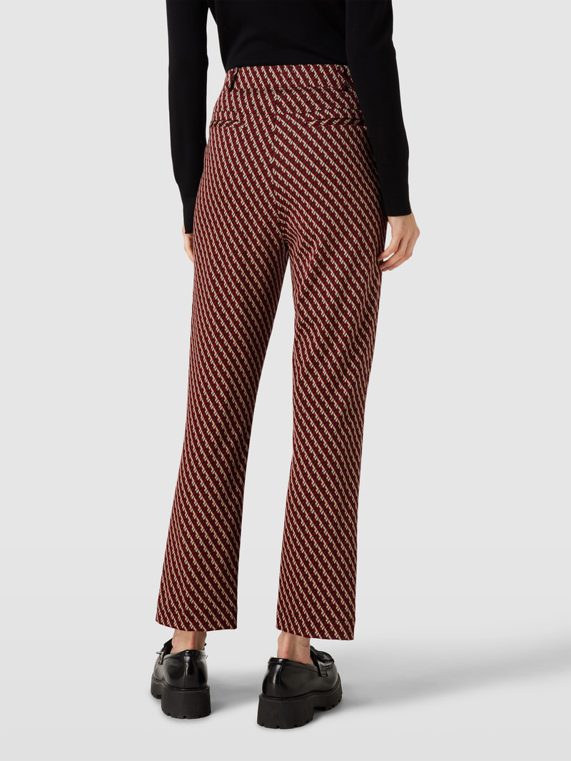 Super Slim Fit Hose mit Allover-Muster Modell 'LILLYTH KICK' in dunkelrot