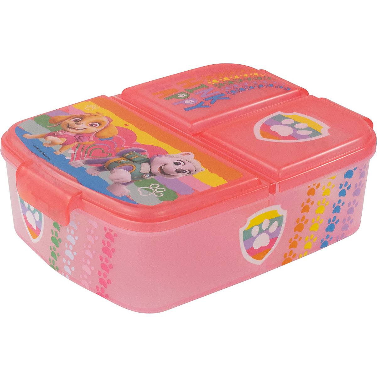 Brotdose mit 3-Fach-Unterteilung PAW Patrol rosa/pink