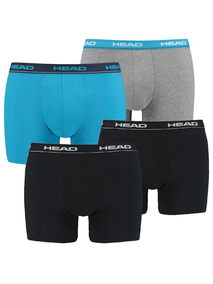 HEAD Boxershorts Basic Boxer 4P in Schwarz/Blau/Grau günstig kaufen