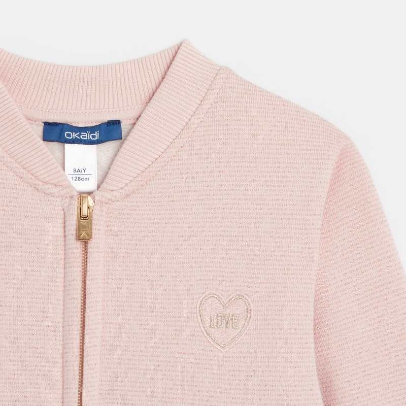 Teddy zippé irisé rose fille