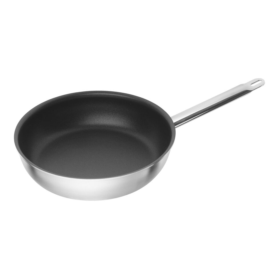 Bratpfanne 28 cm, 18/10 Edelstahl, Silber-Schwarz