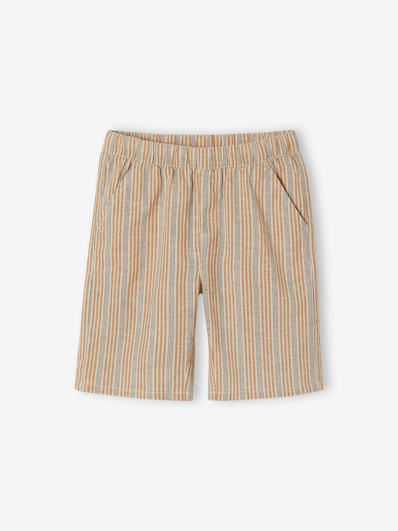 Vertbaudet Festliches Jungen-Set: Poloshirt & Shorts - weiß gestreift