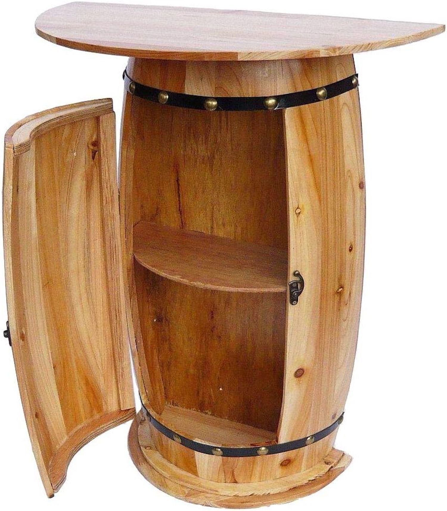 DanDiBo Weinregal Wandtisch Tisch Weinfass 0373 Schrank Weinregal Fass aus Holz 73 cm