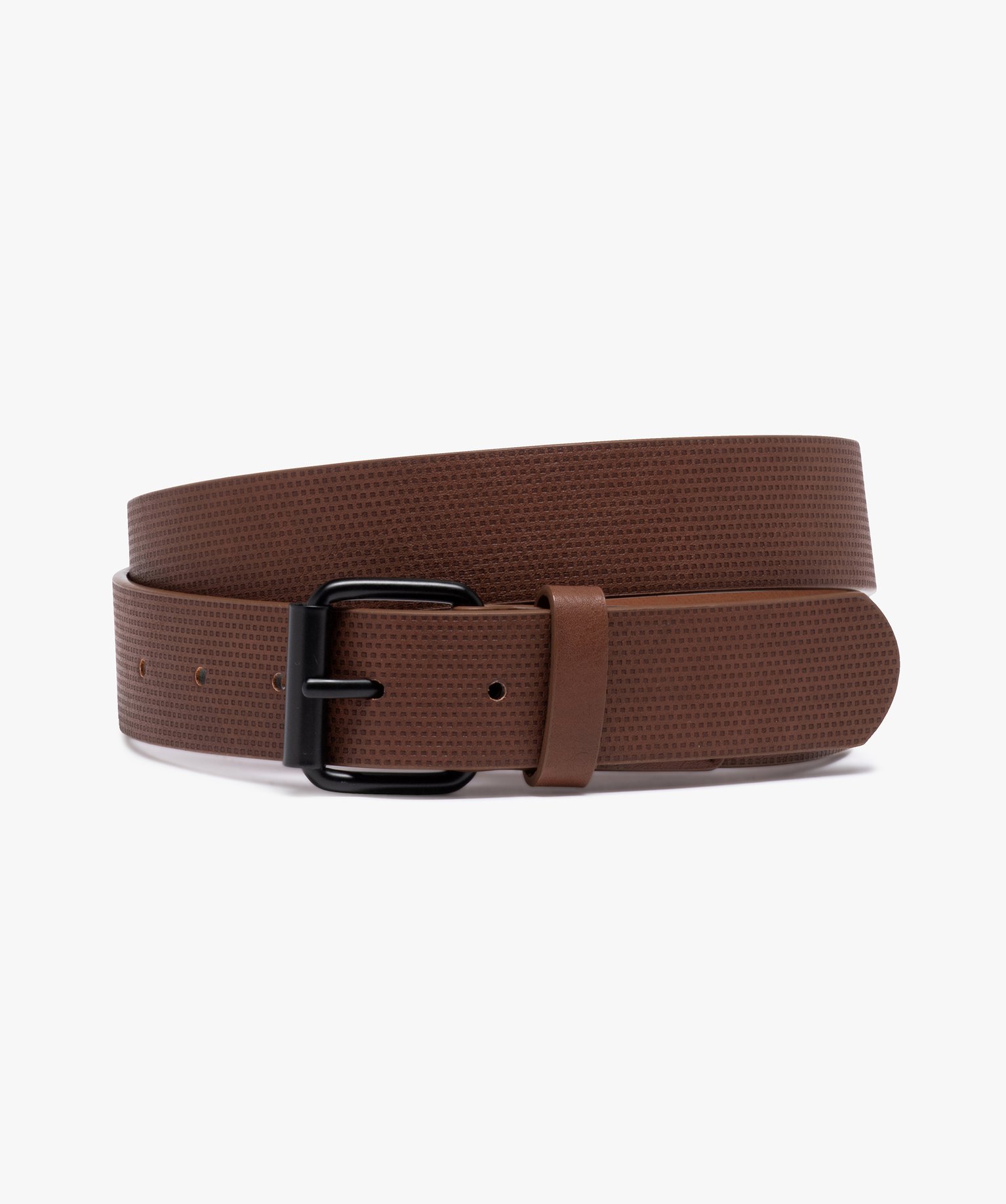 Ceinture homme en matière embossée avec boucle métal camel | GEMO