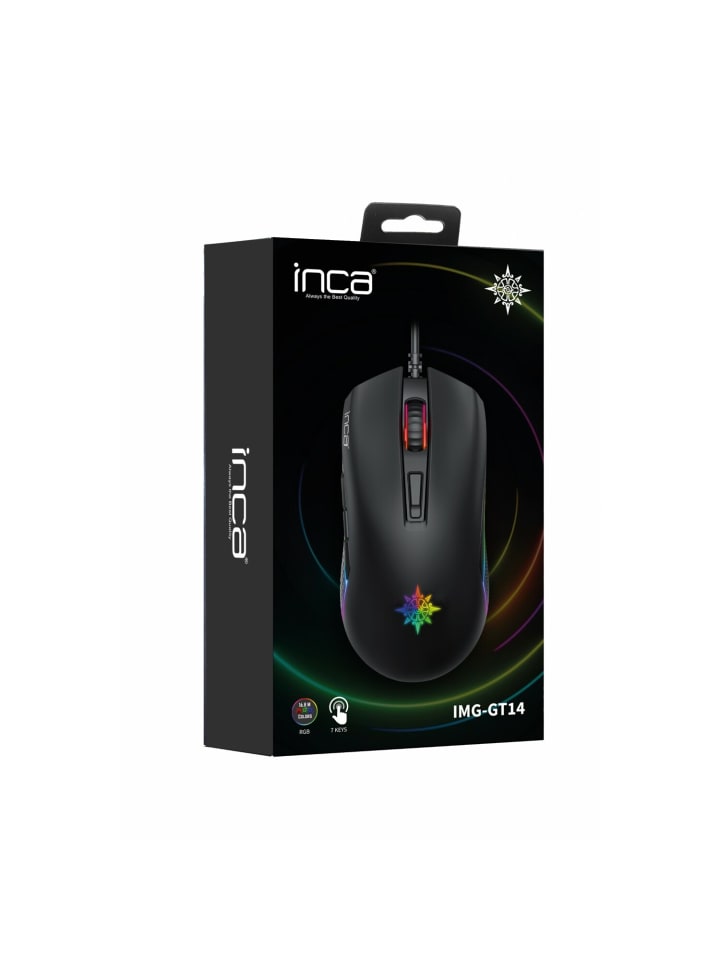 Inca Inca IMG-GT14 Optisch Gaming Maus Mouse 3600 DPI RGB-Logo in Schwarz günstig kaufen onesize