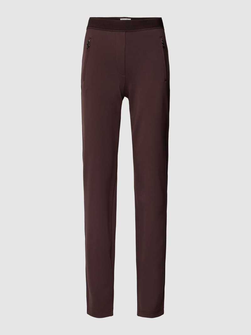 Skinny Fit Stoffhose mit Stretch-Anteil in schokobraun