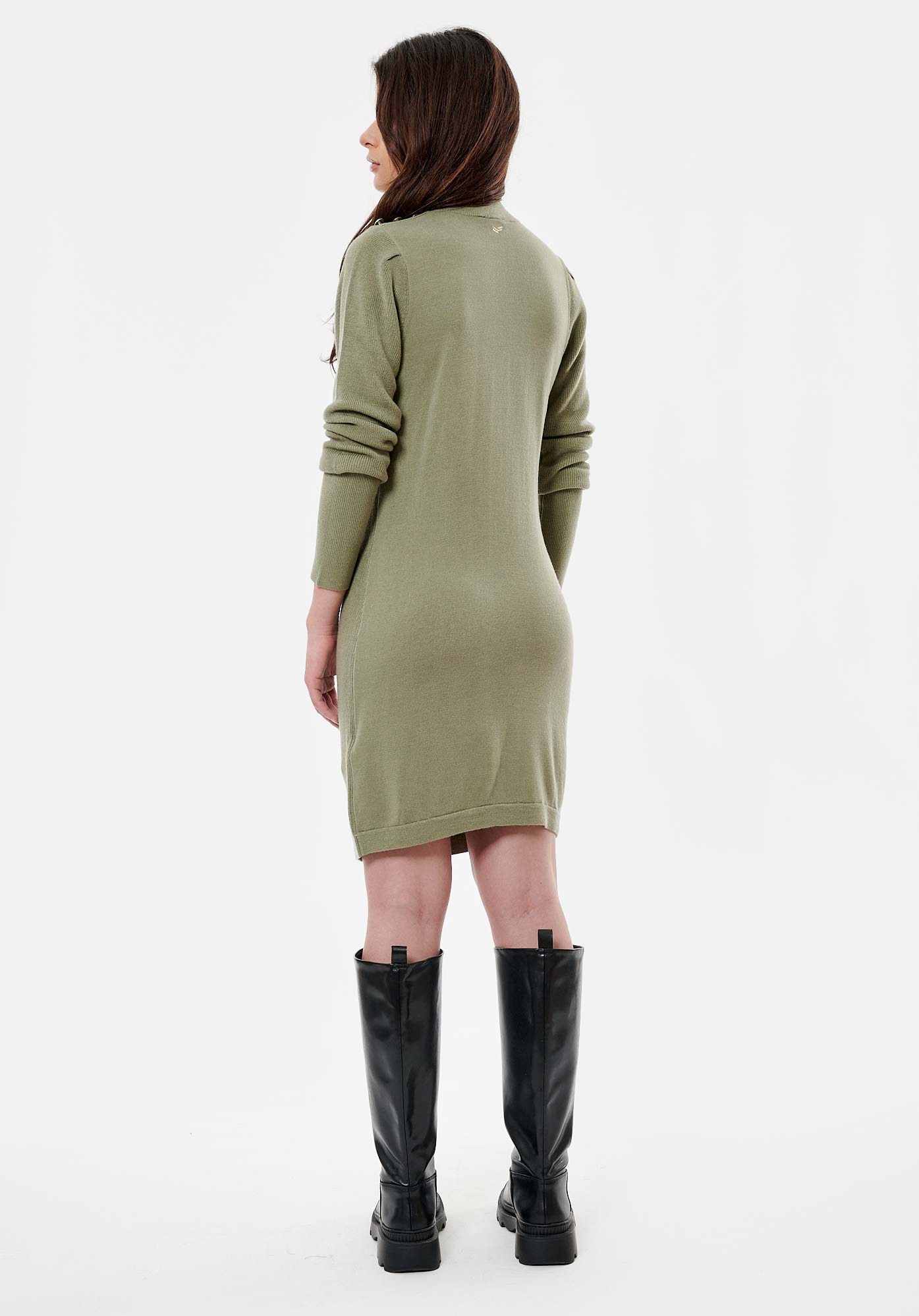 LIV    Robe pull kaki femme