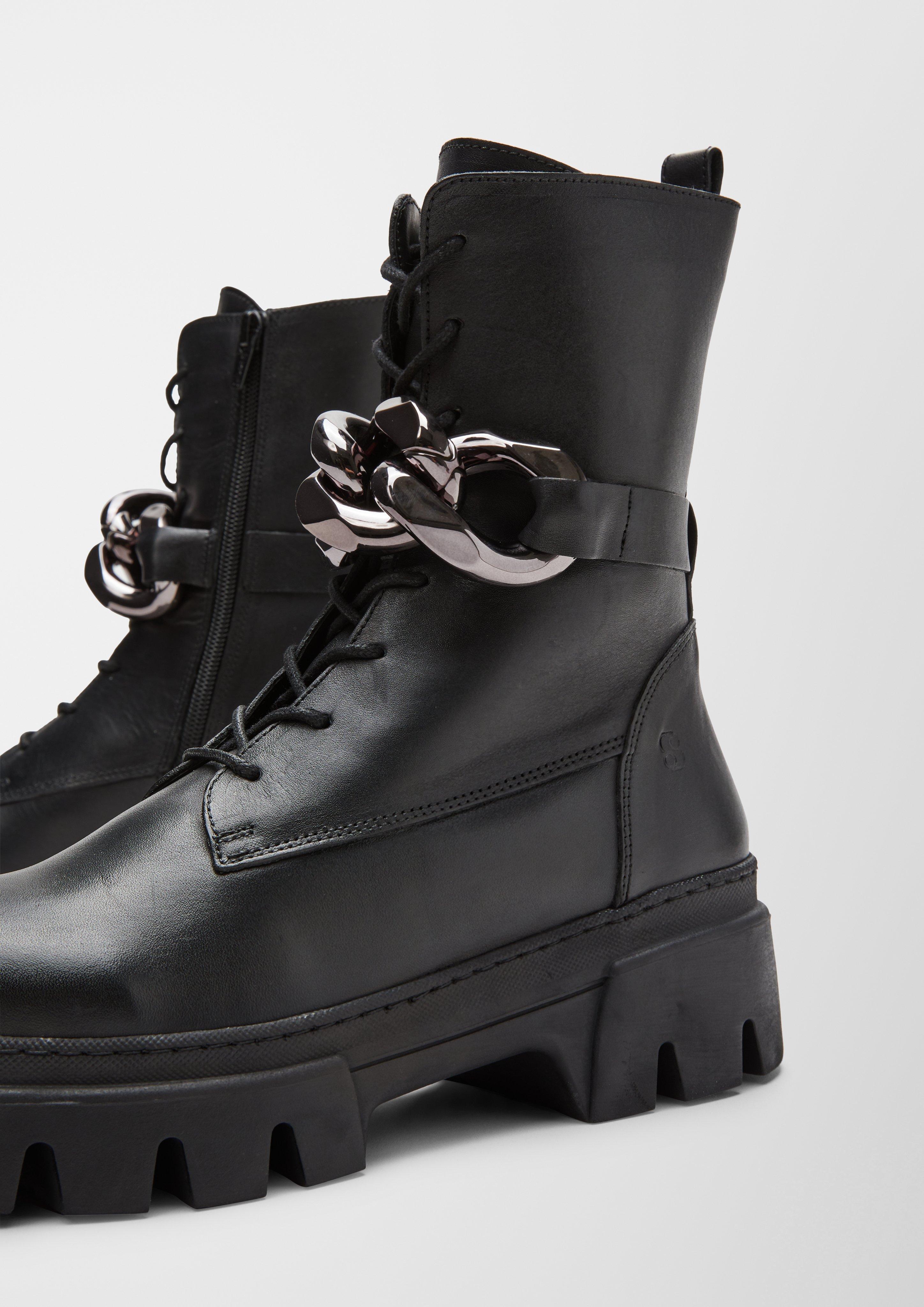 Lederstiefel mit Schmuck-Detail  6007138-001