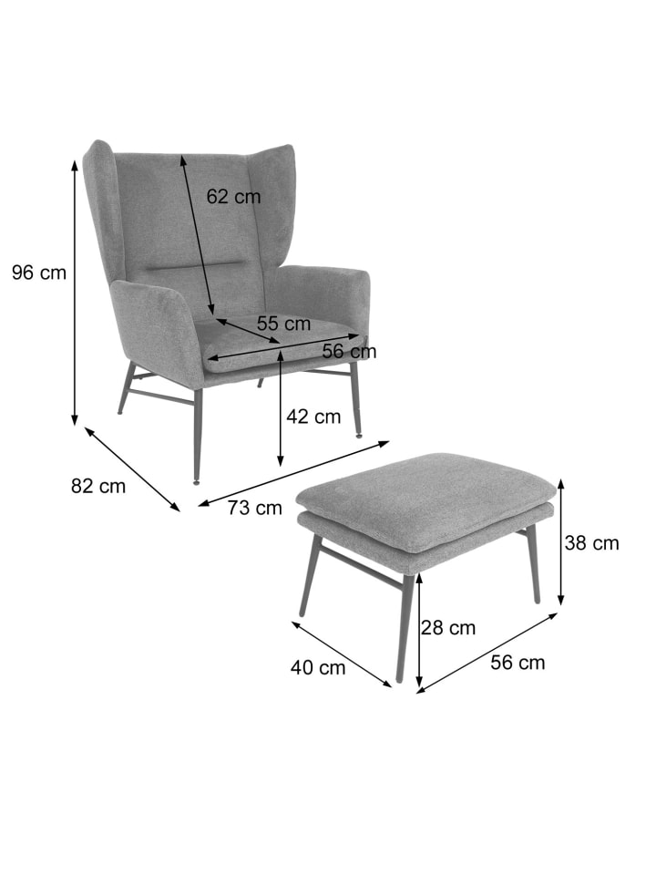 MCW Lounge-Sessel L62 mit Ottomane, Grün günstig kaufen onesize