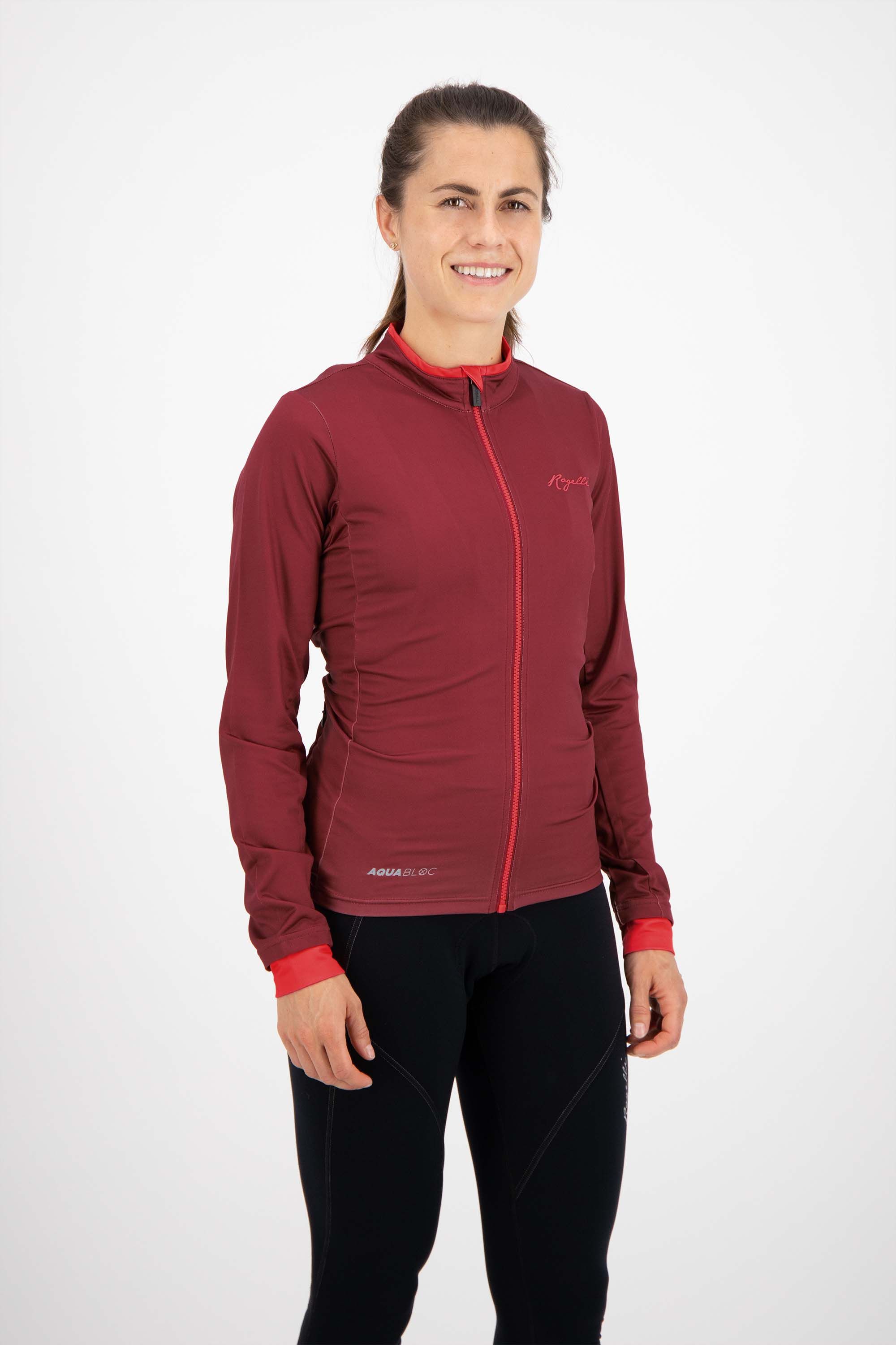 Rogelli Essential Bordeaux Coral Damen Langarm-Radtrikot