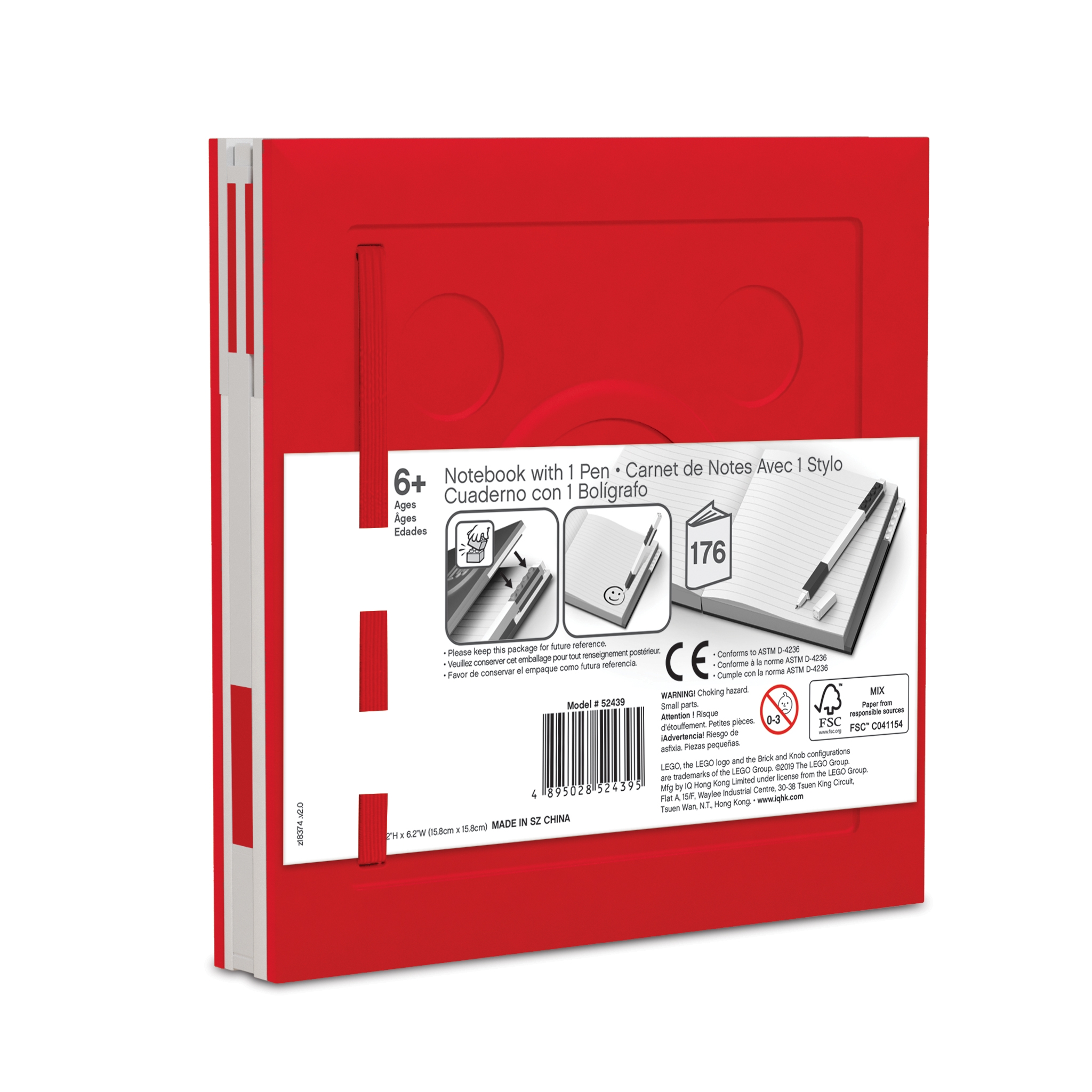 Verschließbares Notizbuch mit Gelschreiber in Rot 5007239