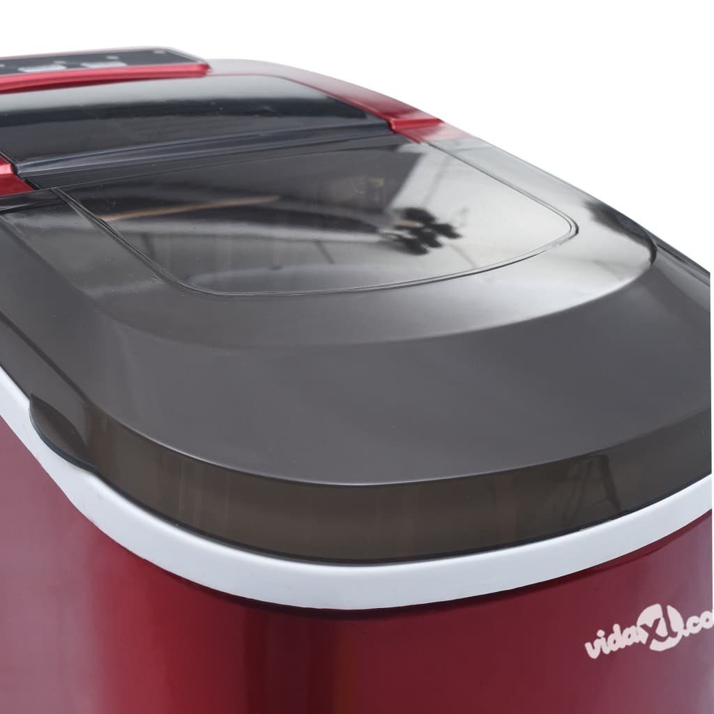 vidaXL Eiswürfelmaschine Eiswürfelbereiter Rot 2,4 L 15 kg / 24 h