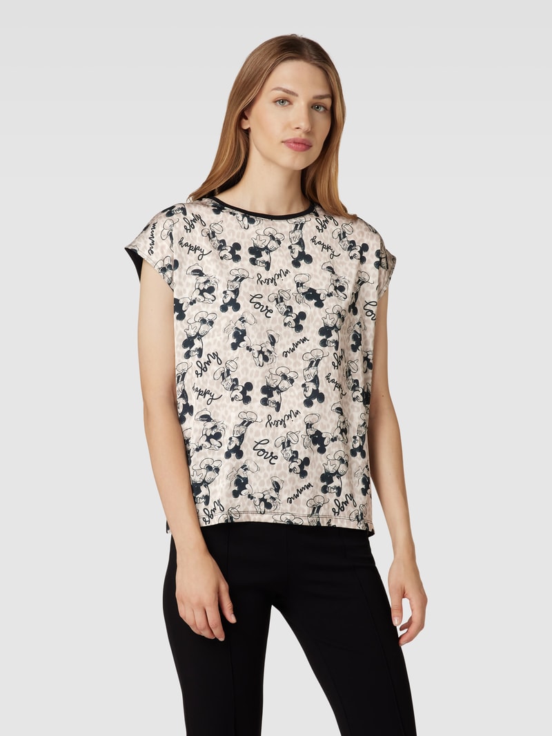 T-Shirt mit Motiv-Print in schwarz