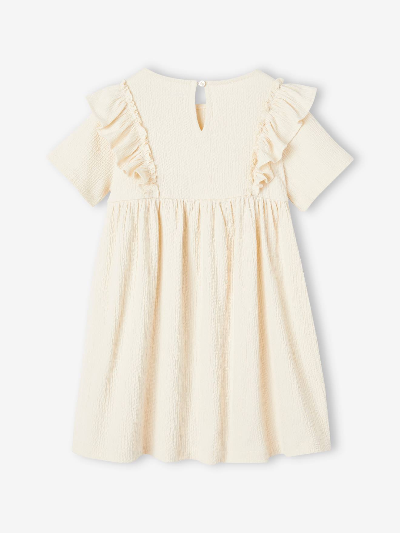 Vertbaudet Mädchen Volantkleid Oeko-Tex - wollweiß