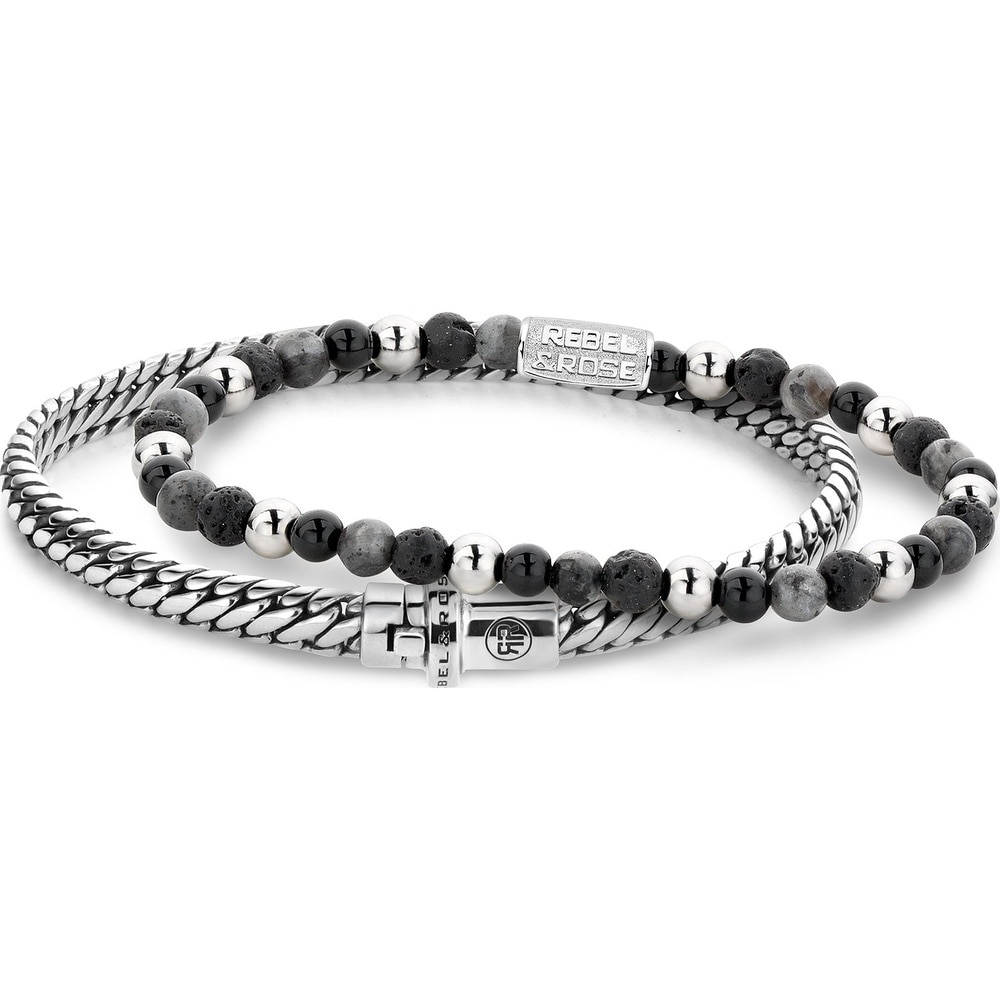 Rebel and Rose Set de bijoux 925 Argent, Acier inoxydable argent Bijoux