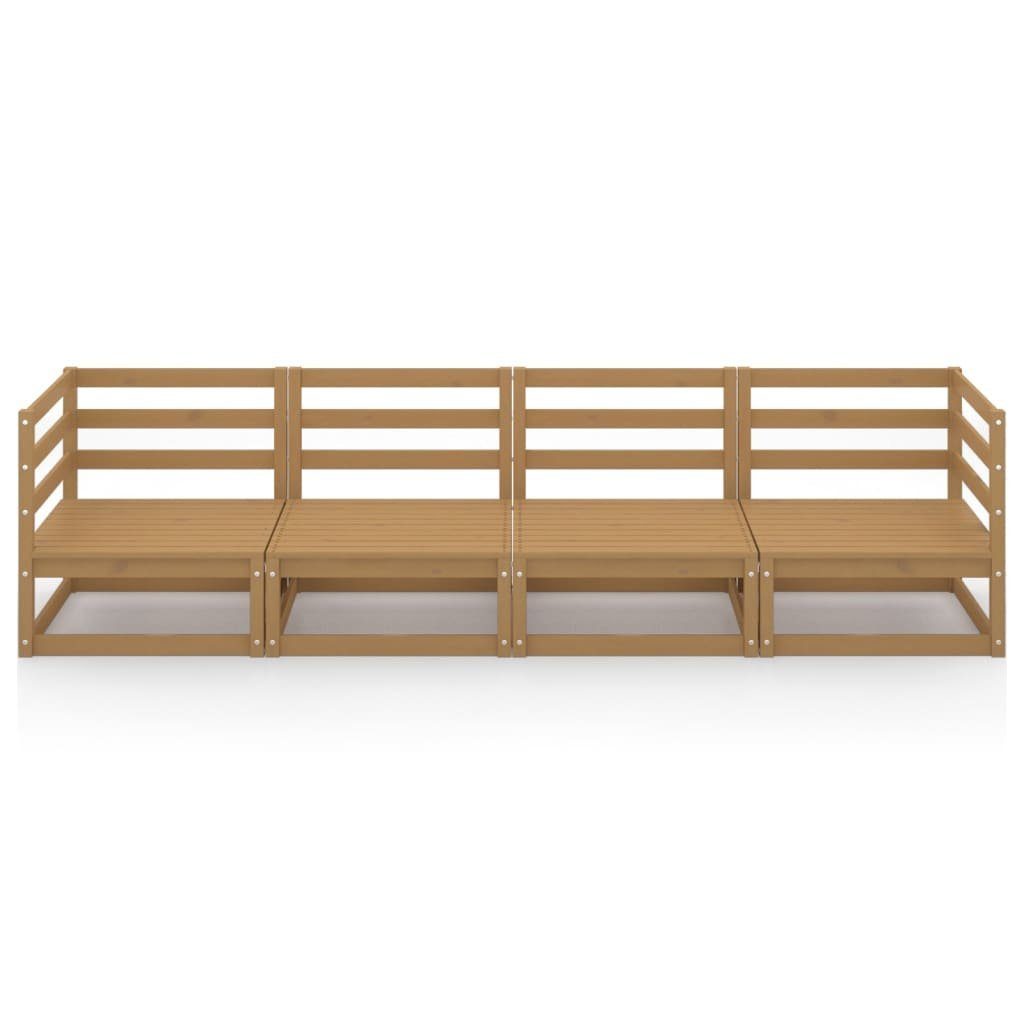 vidaXL Loungesofa Outdoor-Sofa 4-Sitzer Honigbraun Massivholz Kiefer, 1 Teile
