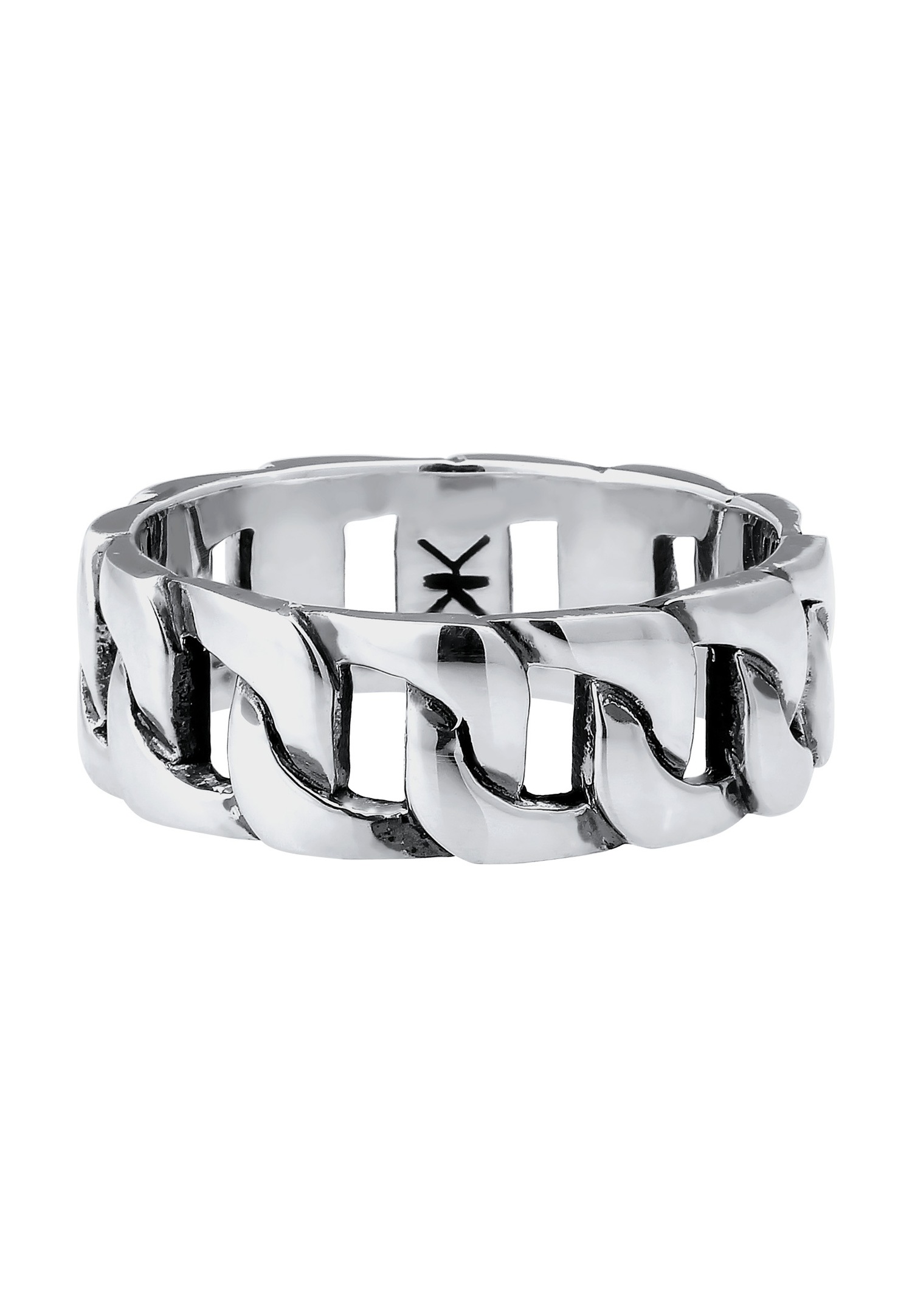 KUZZOI Ring Herren Chunky Chain Look Kette Glieder 925 Silber