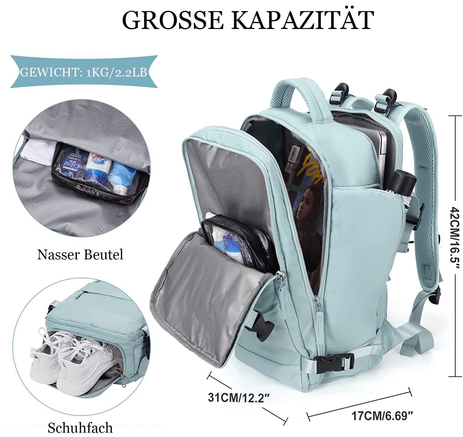 FeelGlad Reiserucksack Outdoor-Sportarten, Handgepäck