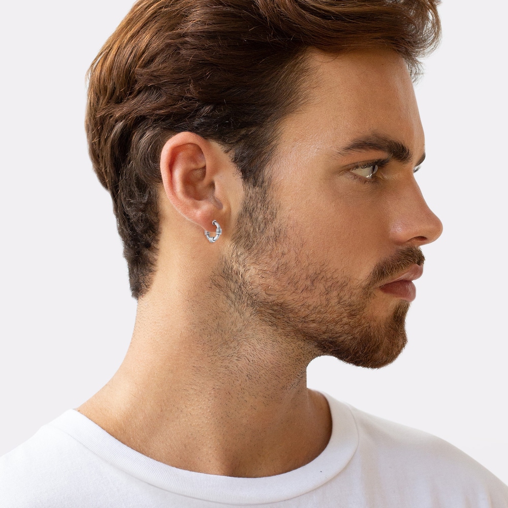 KUZZOI KUZZOI Boucles d'Oreilles Prise pour homme Creolen Vintage en argent sterling 925 Boucles d'oreilles