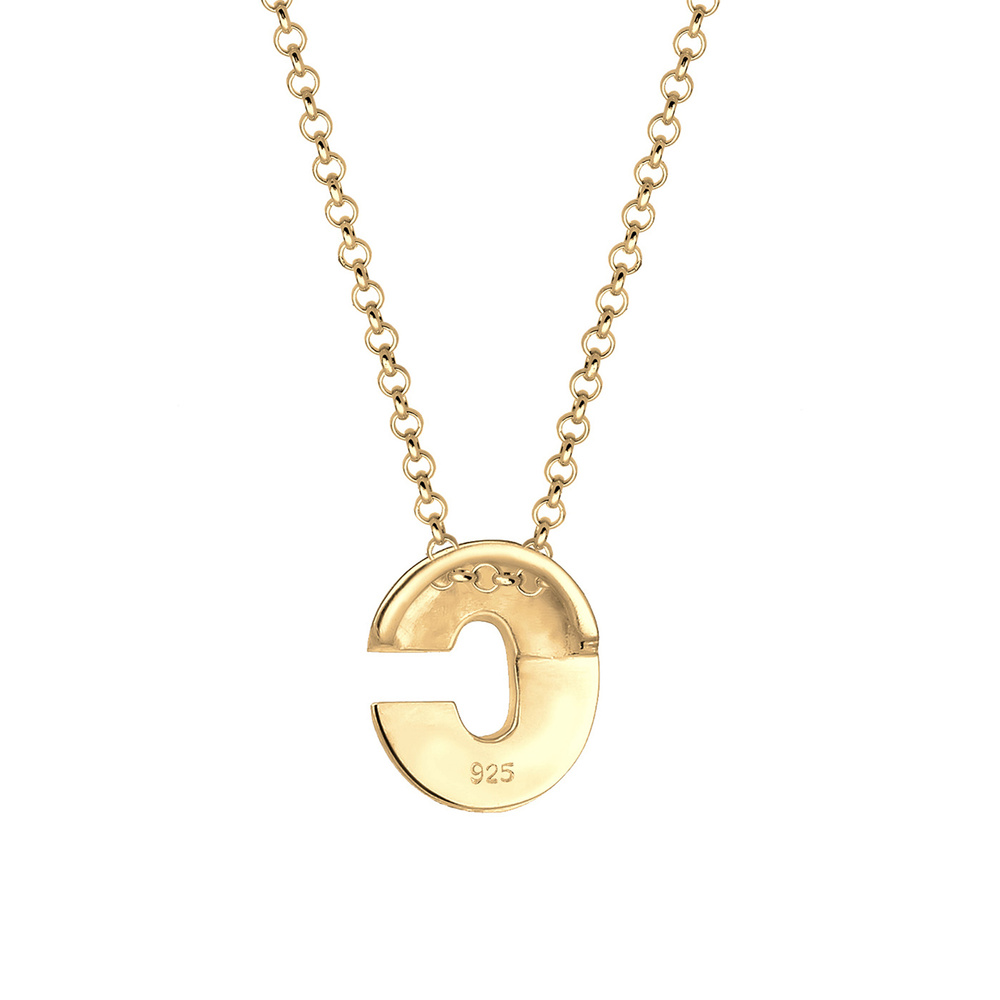 Elli Elli Collier Femme Pendentif Lettre C Initiale - (925/1000) Argent Bijoux