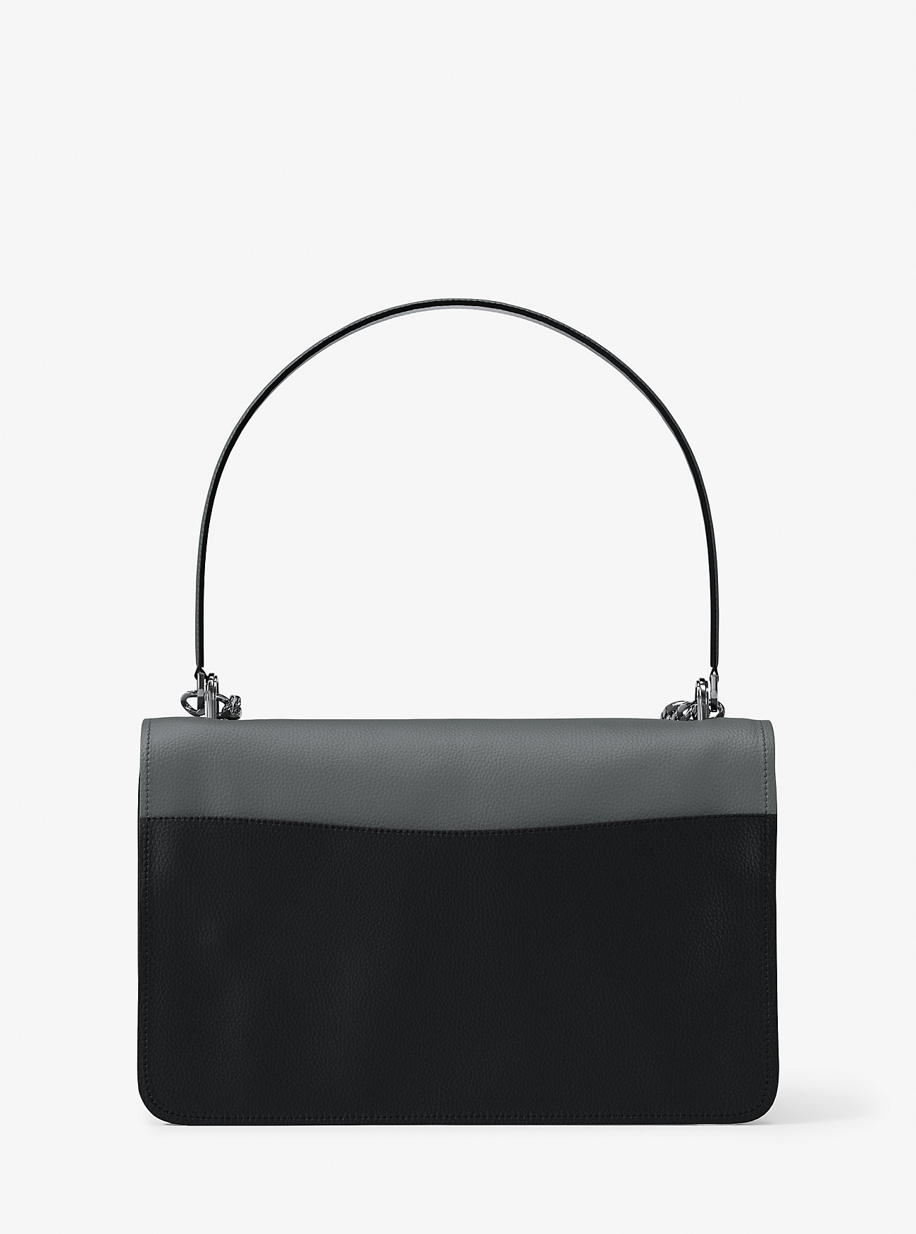 Claire Large Color-Block Pebbled Leather Shoulder Bag - STORM MULTI