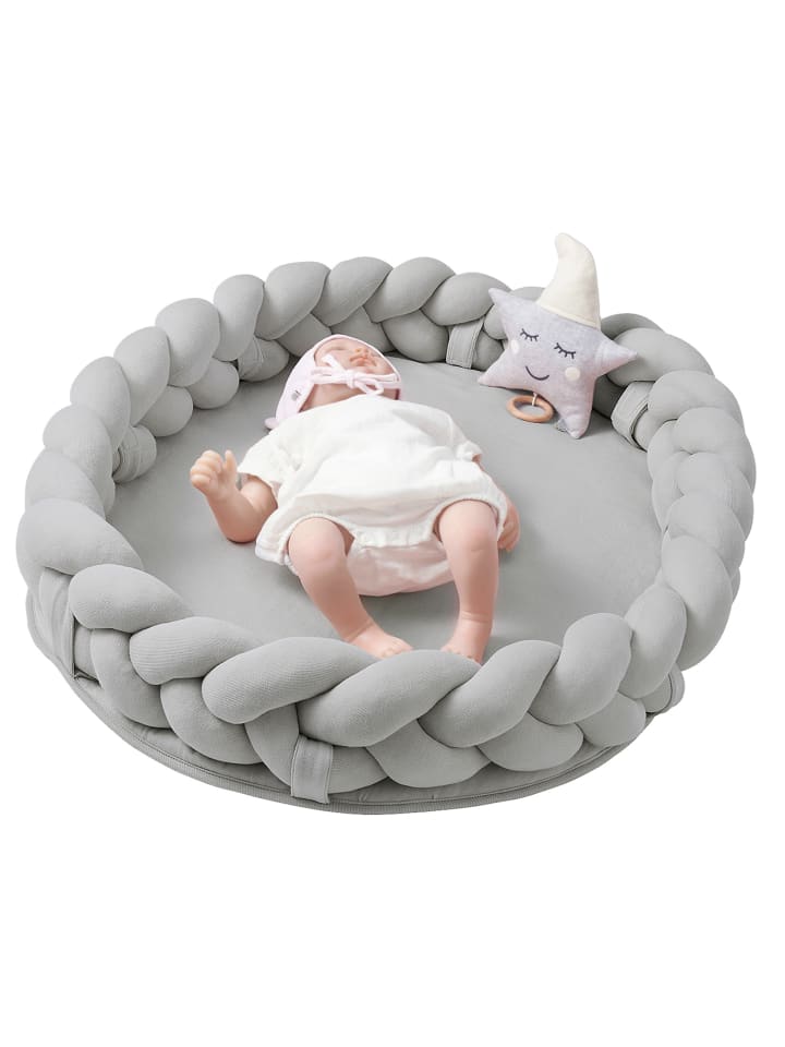 nordic coast company  Baby Nest geflochten Grau günstig kaufen onesize