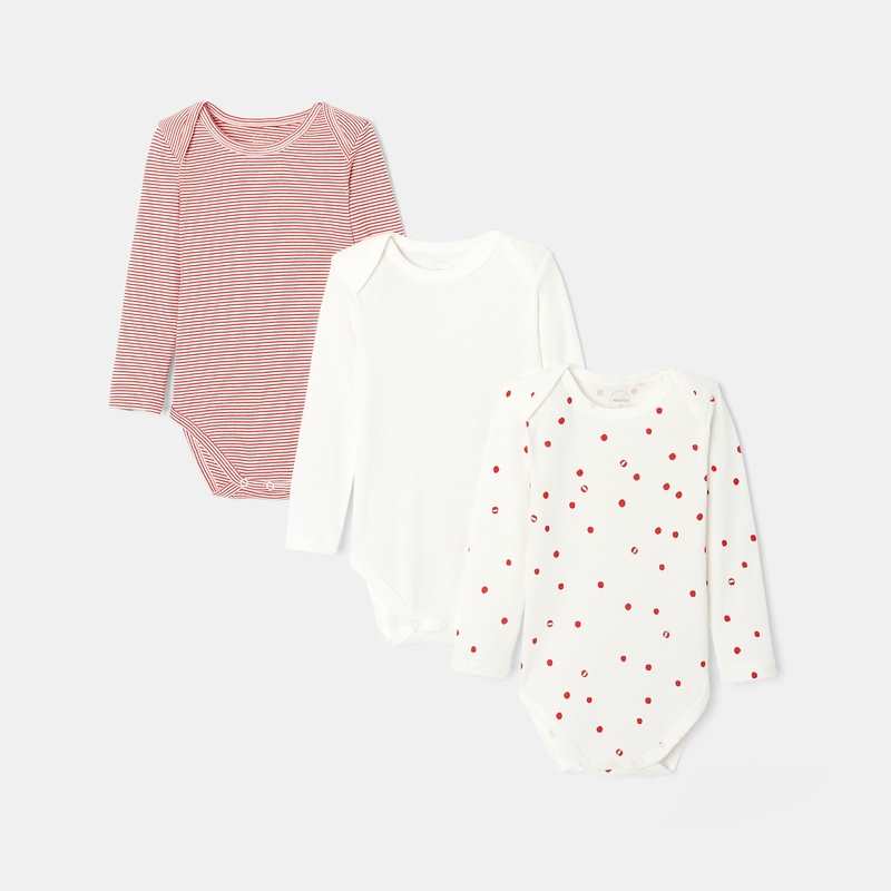 Bodies en jersey doux (lot de 3) rouge mixte Absorba