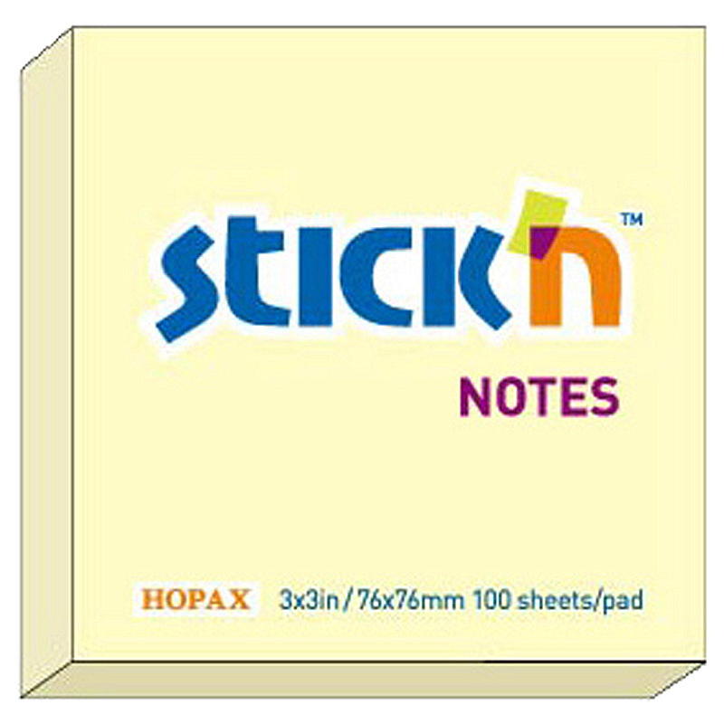 Notisblokk 100 stk 76x76 mm gul