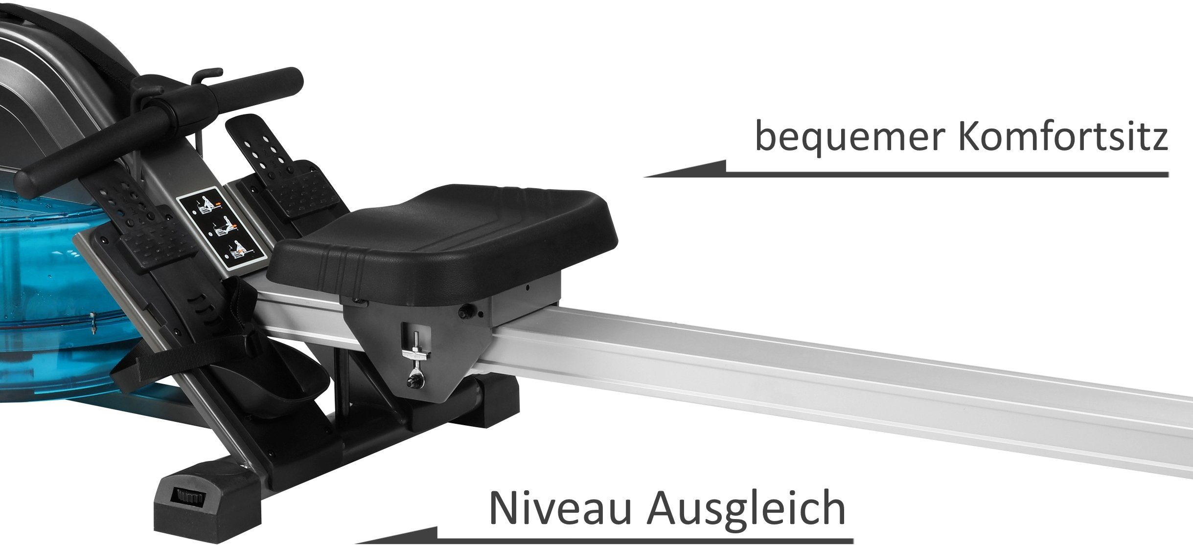 body coach Ruderzugmaschine ROWER DELUXE Wasserwiderstand & 5fach verstellbarer Zugwiderstand