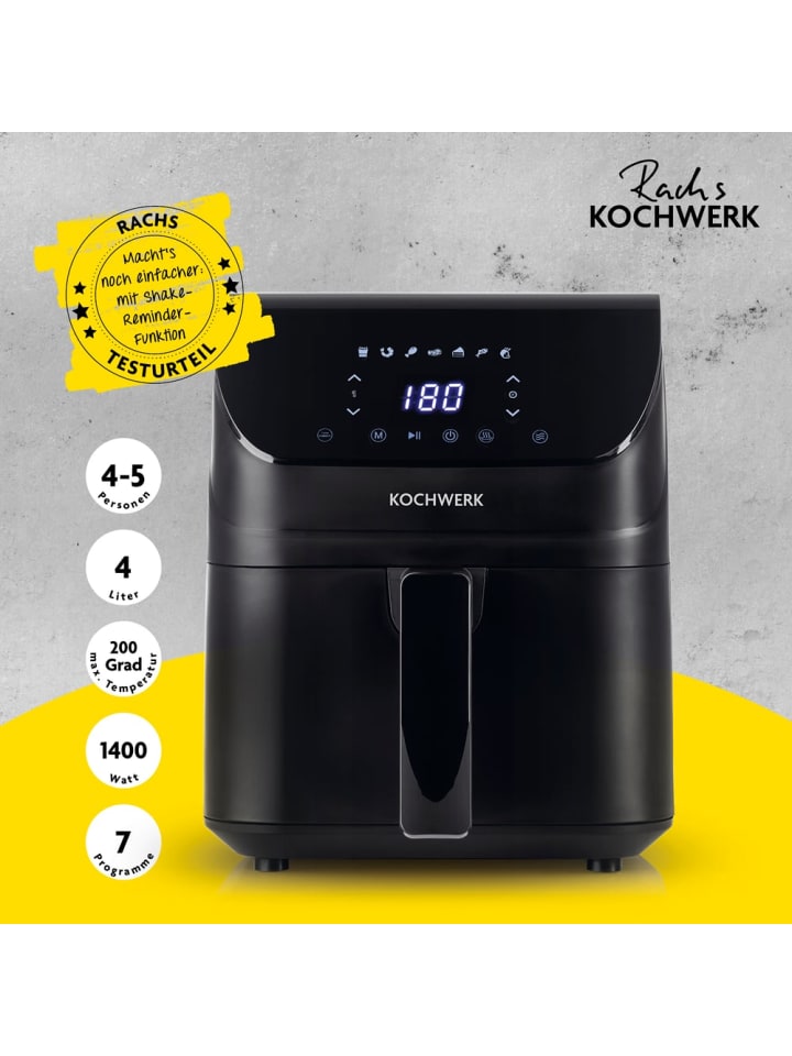 MAXXMEE Rachs KOCHWERK Heißluft-Fritteuse Digital 4l mit Erinnerungsfunktion - schwarz günstig kaufen onesize