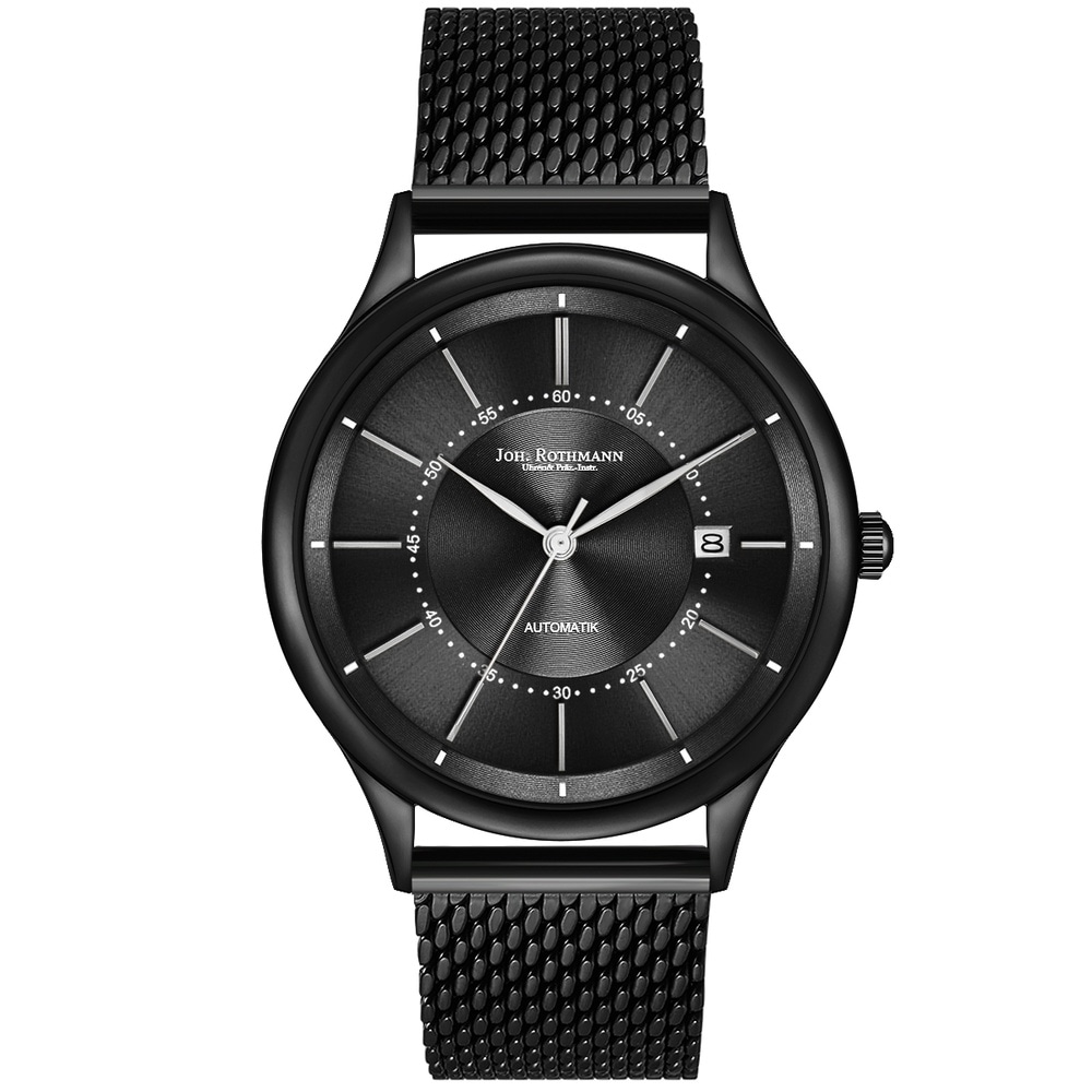 Joh. Rothmann Montre automatique Modern I. en Noir Acier inoxydable en Noir Montre