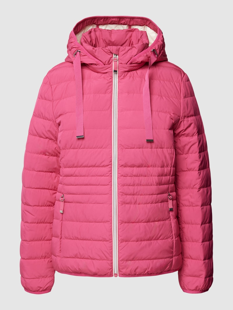 Daunenjacke mit Kapuze in pink