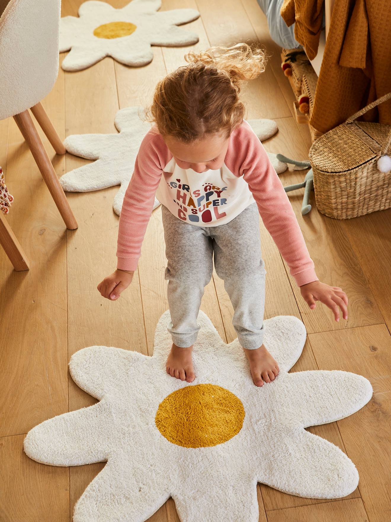 Tapis en éponge Fleur blanc