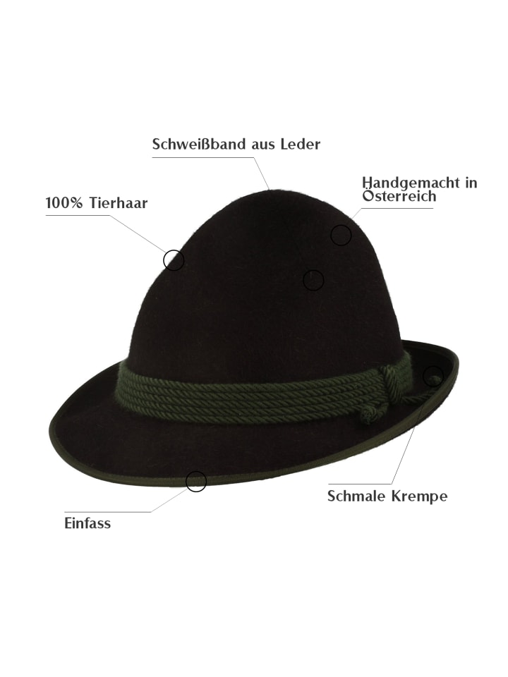 Hutmacher Zapf Trachtenhut in schwarz günstig kaufen