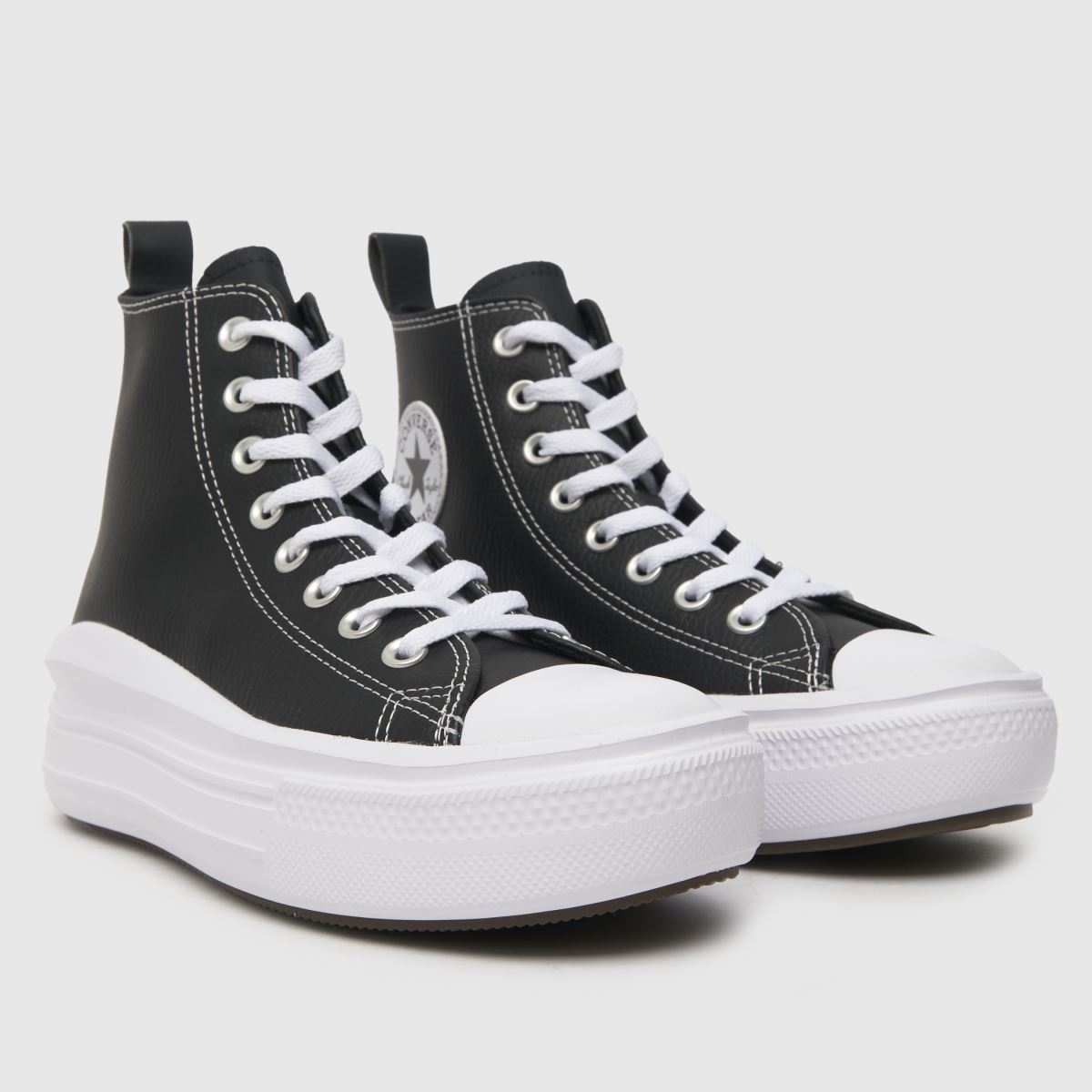 Converse svarta All Star Hi Move lädersneakers för flickor och ungdomar