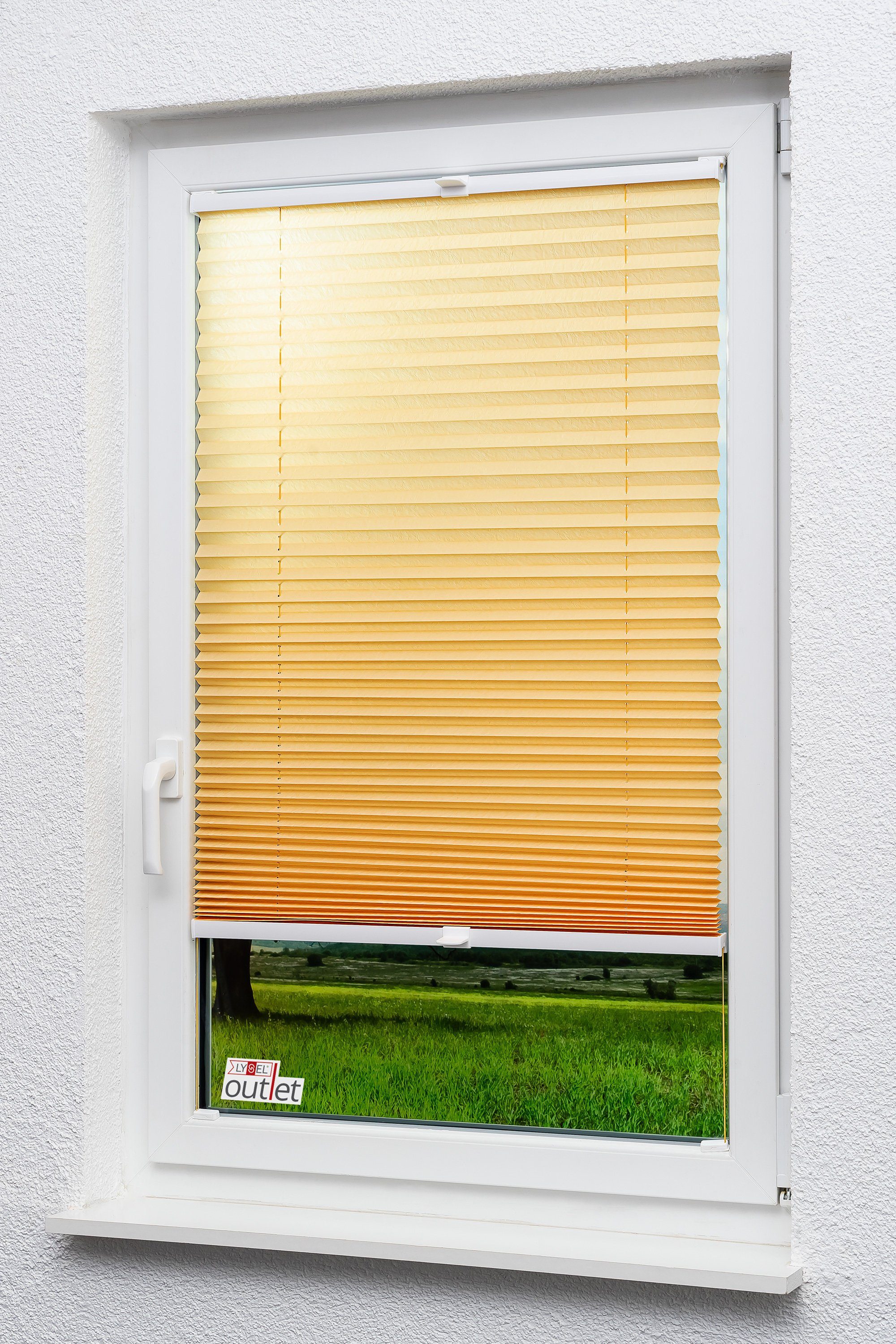 Plissee Crush Tageslicht, LYSEL®, blickdicht, HxB 130x50cm