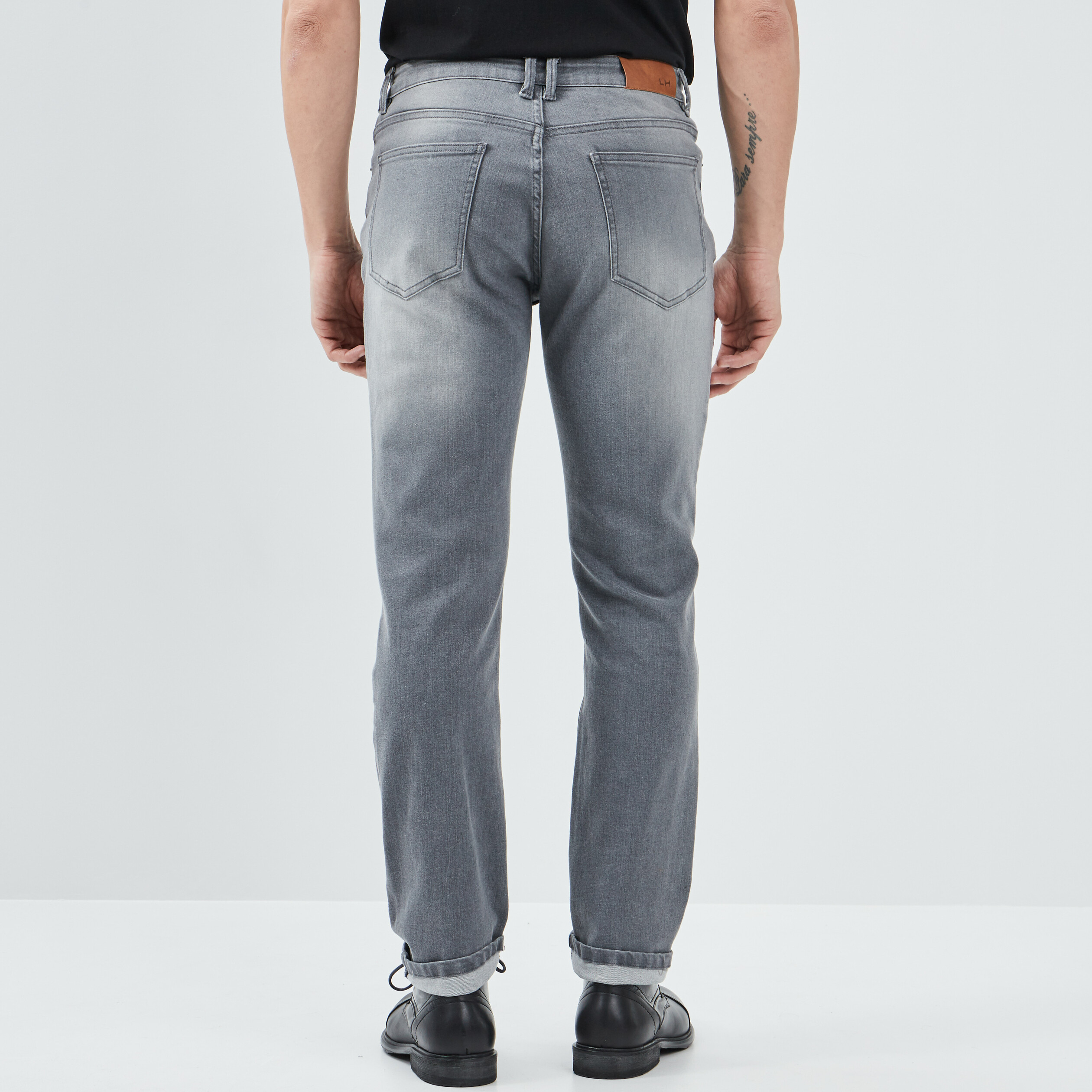 Jeans regular stretch denim gris homme | La Halle