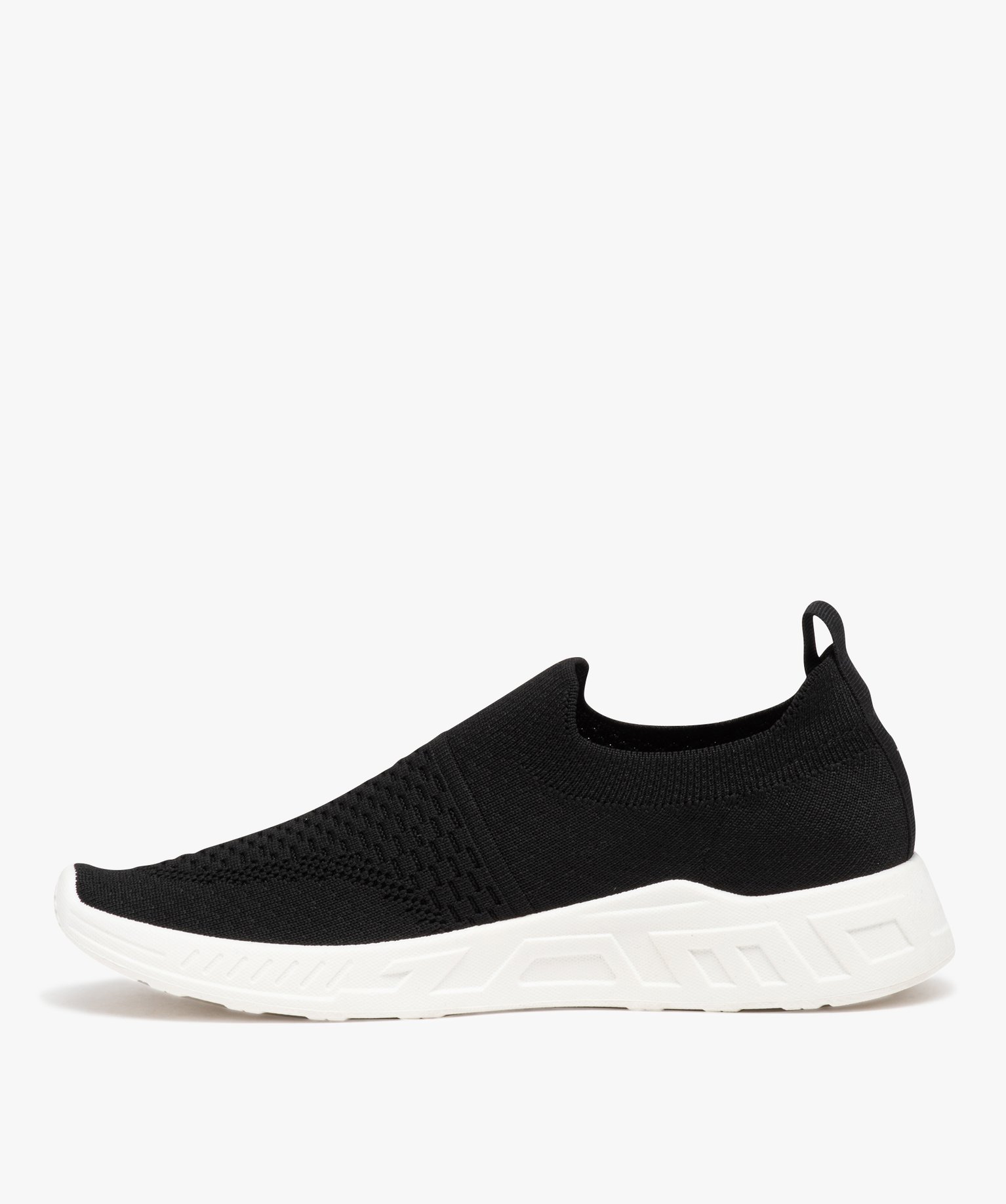 Baskets femme extra souples en maille unie noir | GEMO