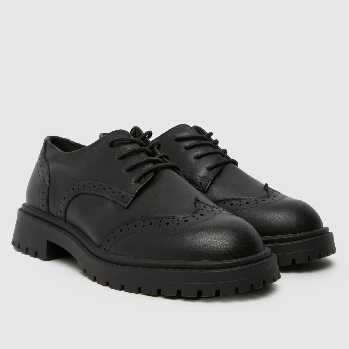 Schuh svarta Luminary brogue flickor juniorskor