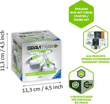 GraviTrax POWER Element Switch & Trigger - Kugelbahn-Erweiterung für Kinder ab 8 Jahren